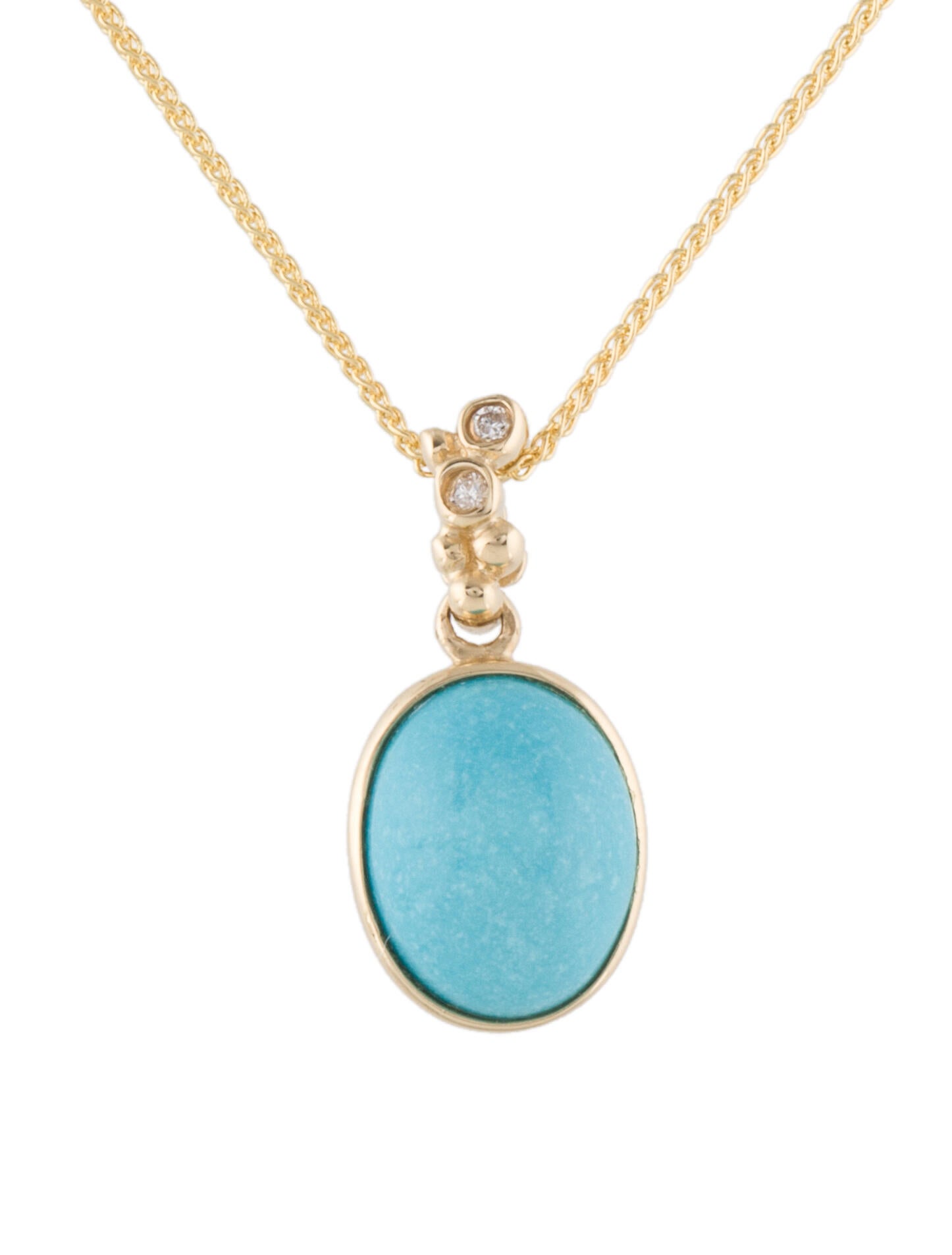 LALI Jewels 14K 2.54ct Turquoise & DiamondAccented Pendant Necklace Necklaces LALIJ22196