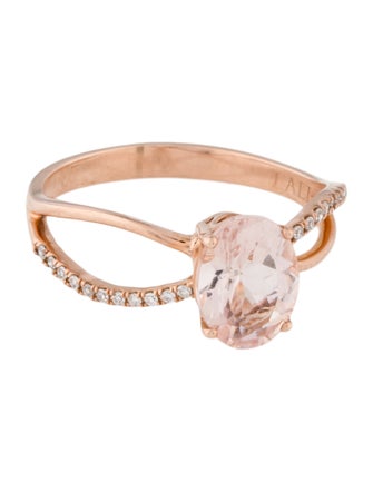 LALI Jewels 14K 1.21ctw Morganite & Diamond Cocktail Ring