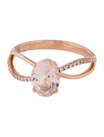 LALI Jewels 14K 1.21ctw Morganite & Diamond Cocktail Ring