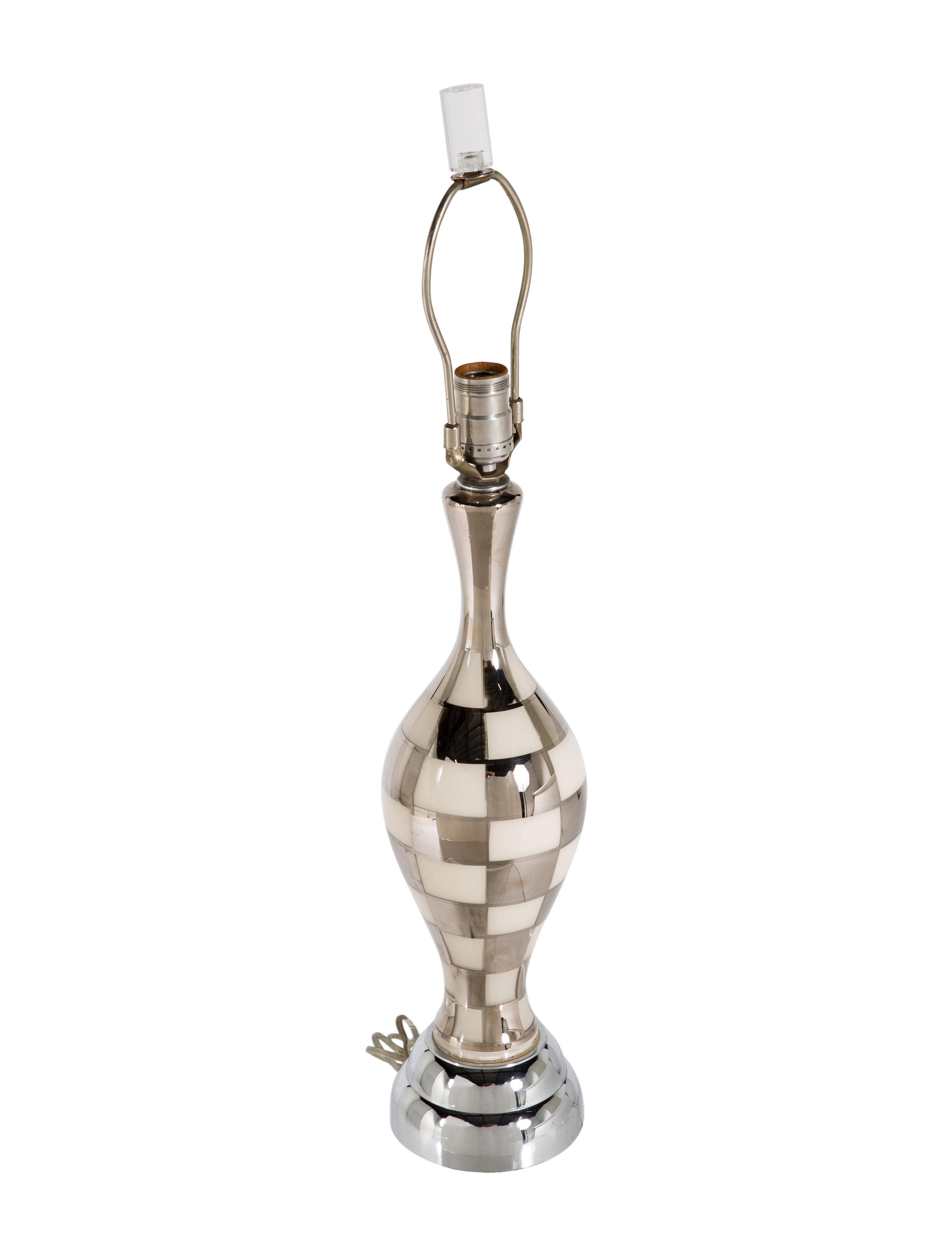 Lamp Checkered Glass Table