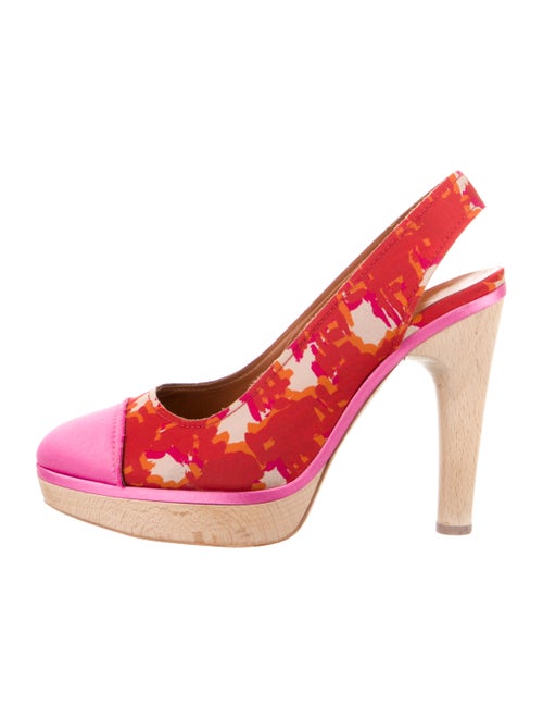 Lanvin Satin Slingback Pumps Red
