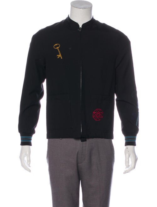 Lanvin Patch Embroidered Wool Jacket black