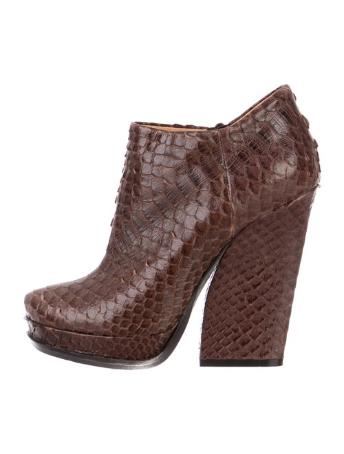 Lanvin Snakeskin Ankle Boots Brown