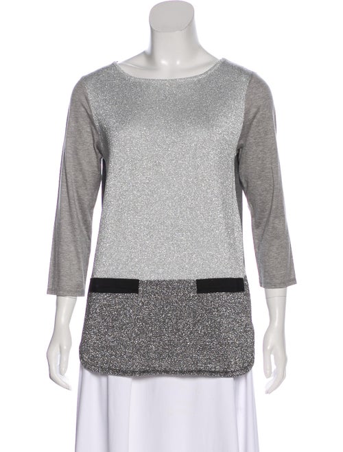 Lanvin Metallic Lightweight Sweater Silver