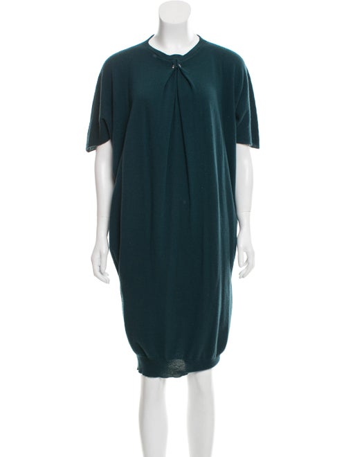 Lanvin Wool Knit Sweater Dress green