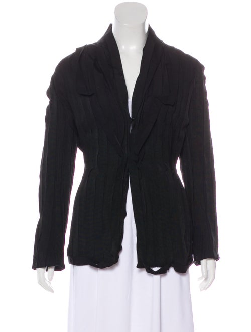 Lanvin Woven Collarless Blazer Black