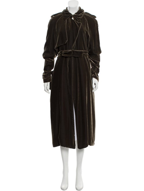 Lanvin Long Belt-Accented Jacket Olive
