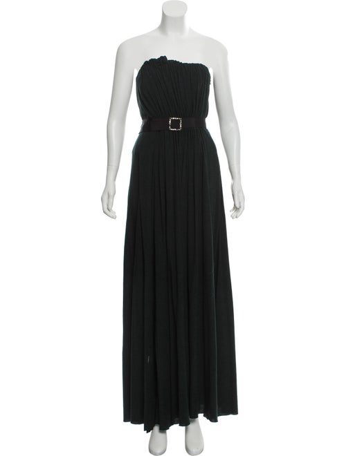 Lanvin Wool Evening Dress green