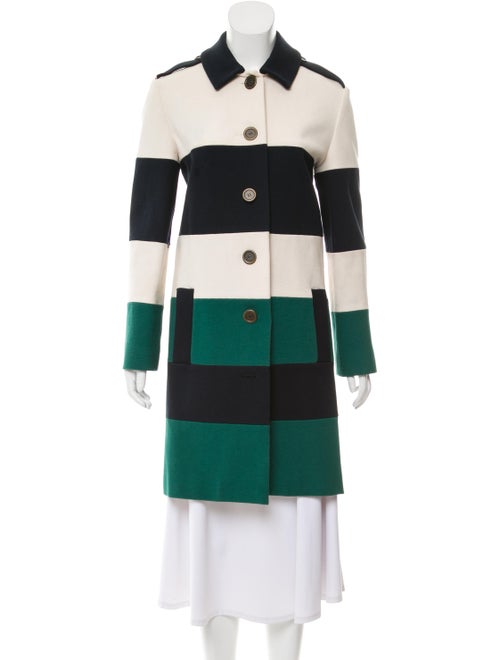 Lanvin Striped Coat Green