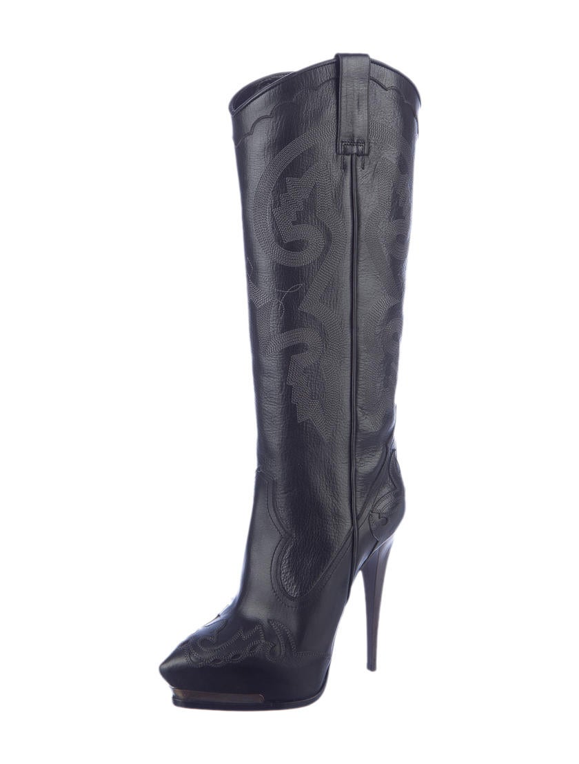Lanvin Cowboy Platform Boots Shoes LAN11695 The RealReal