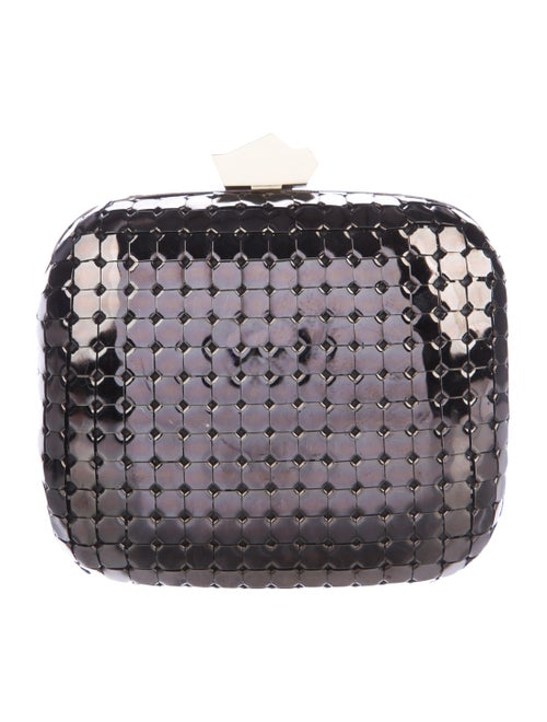 Lanvin Metal Box Clutch black