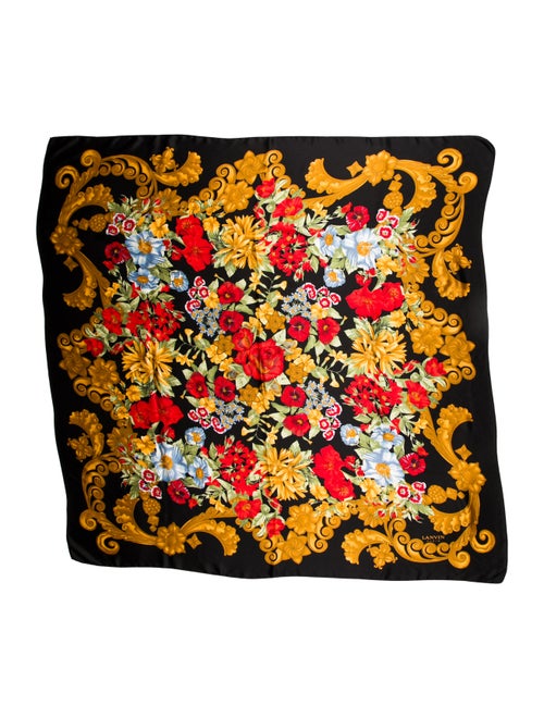 Lanvin Silk Printed Scarf Black