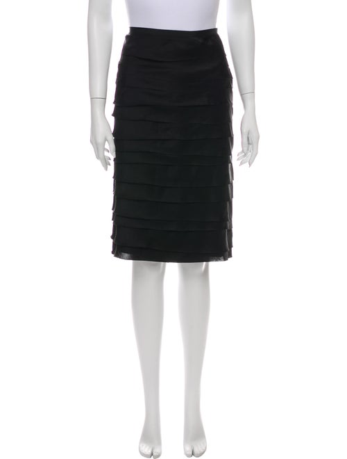Lanvin Pleated Accents Knee-Length Skirt Black