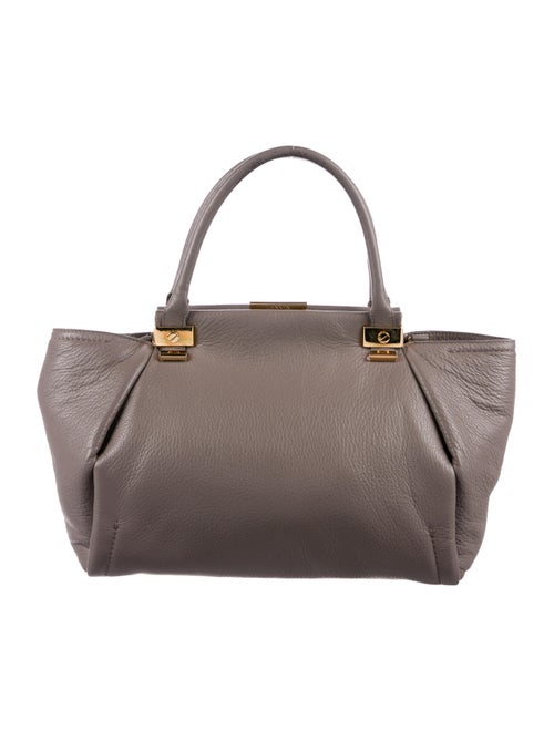 Lanvin Trilogy Leather Satchel Aubergine