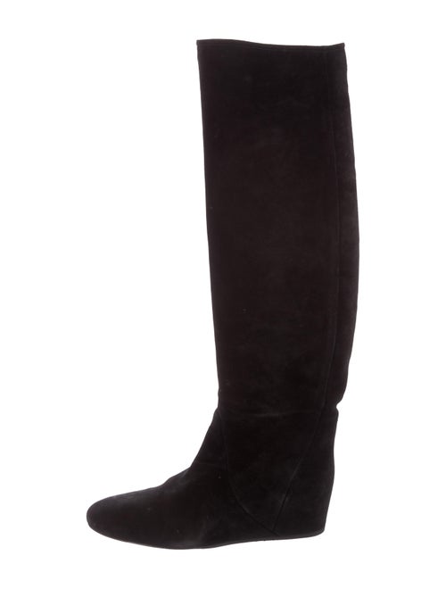 Lanvin Suede Knee-High Boots Suede Boots Black