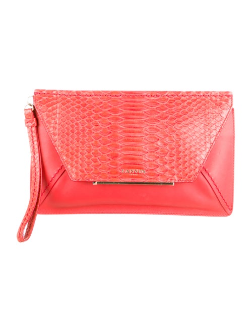 Lanvin Python & Leather Clutch gold