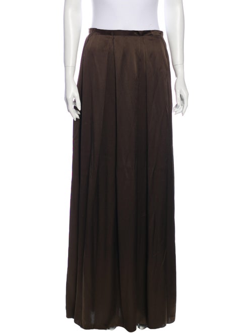 Lanvin Silk Long Skirt Brown