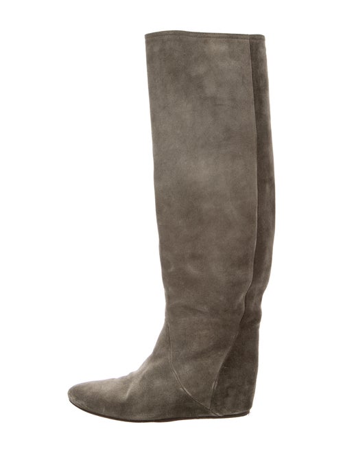 Lanvin Suede Riding Boots Green
