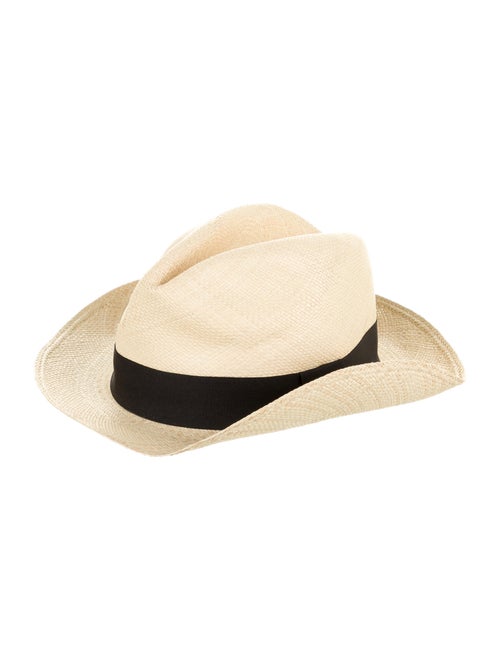 Lanvin Straw Fedora Hat black