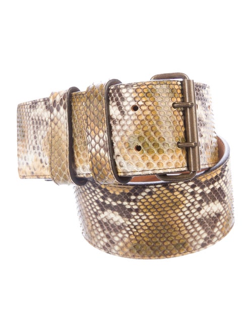 Lanvin Snakeskin Wide Belt Brown
