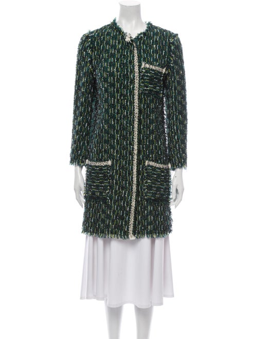 Lanvin Tweed Pattern Coat Green