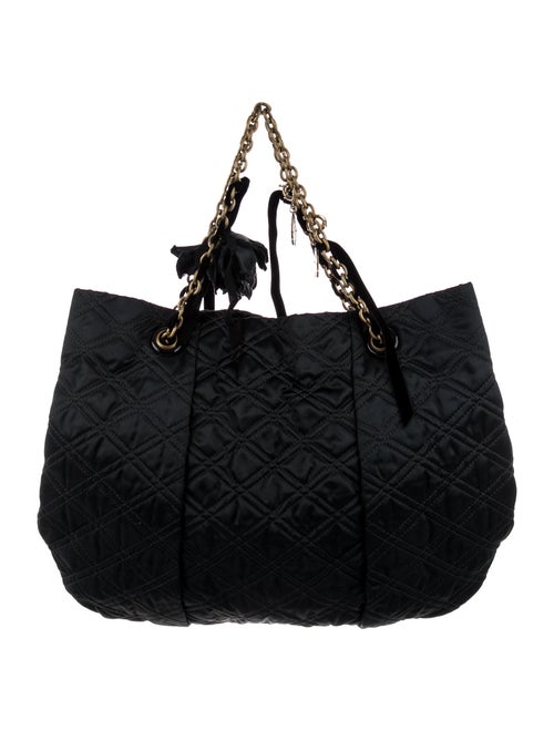 Lanvin Quilted Satin Tote Green
