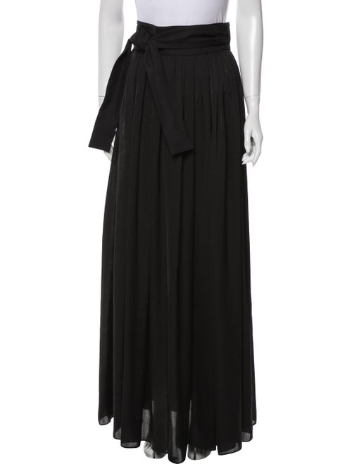 Lanvin Pleated Accents Long Skirt Black