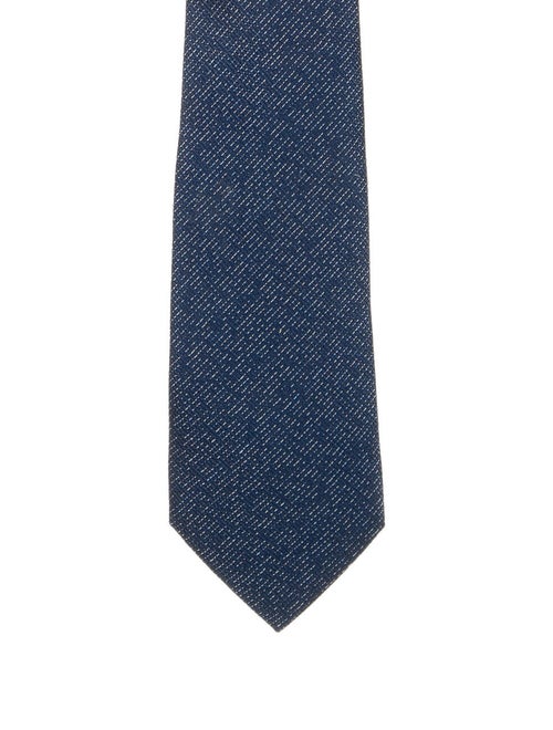 Lanvin Woven Silk Tie blue