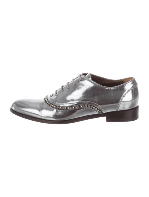 Lanvin Embellished Metallic Oxfords Metallic