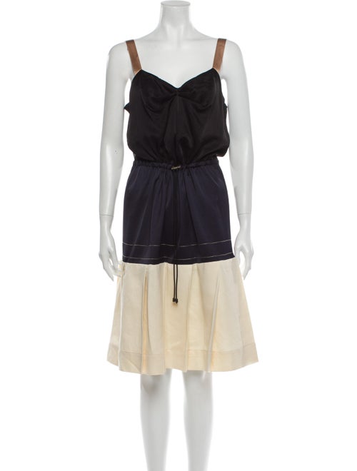 Lanvin Linen Knee-Length Dress Black