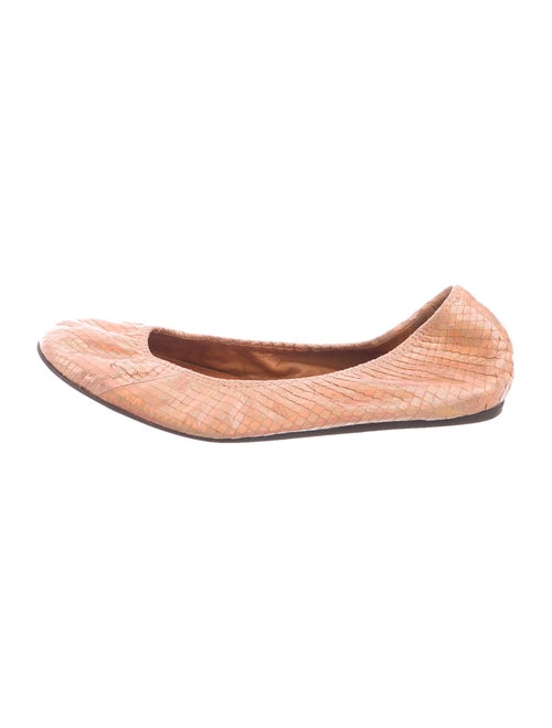 Lanvin Embossed Leather Ballet Flats Metallic