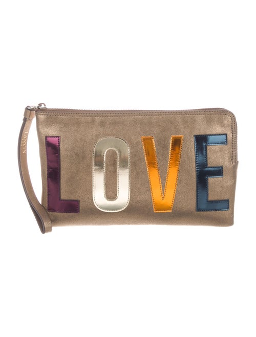 Lanvin Leather Love Clutch Metallic