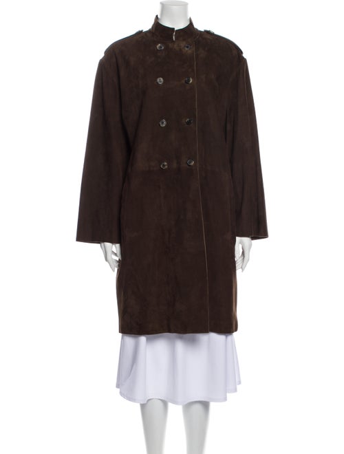Lanvin Suede Peacoat Brown