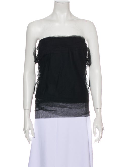 Lanvin Silk Strapless Top Black