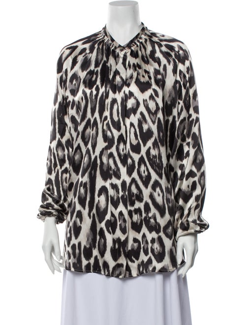 Lanvin Silk Animal Print Blouse