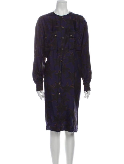Lanvin Silk Midi Length Dress Blue