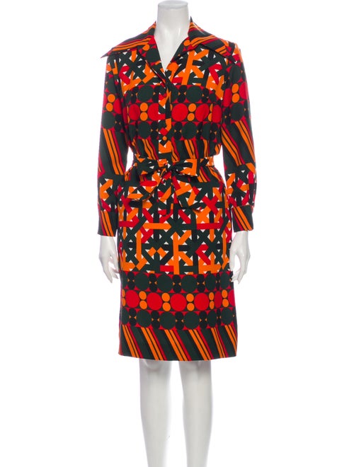 Lanvin Printed Knee-Length Dress Green