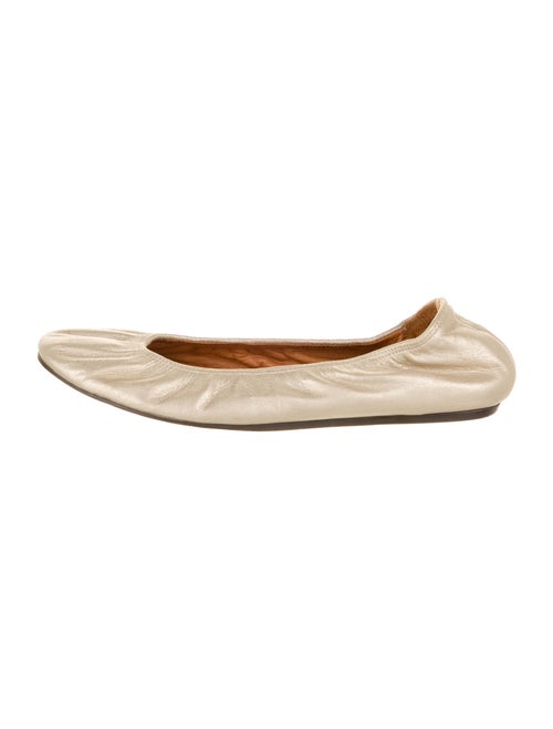 Lanvin Leather Ballet Flats Gold