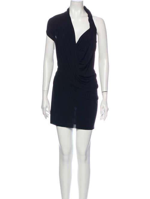 Lanvin Asymmetrical Mini Dress Black