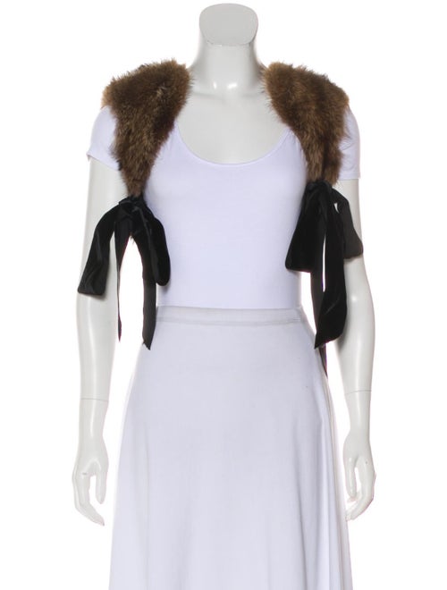 Lanvin Fur Cropped Vest Brown