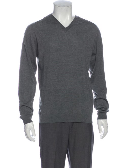 Lanvin Merino Wool V-Neck Pullover Wool