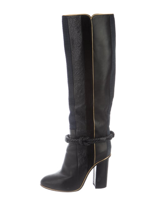 Lanvin Ostrich Boots Black