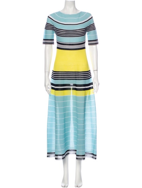 Lanvin Striped Long Dress Blue