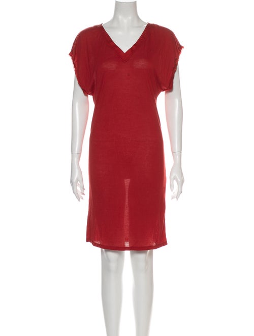 Lanvin Silk Mini Dress Red
