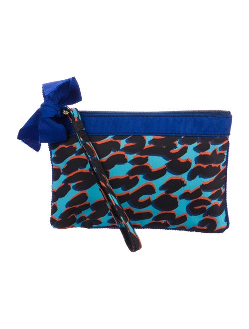 Lanvin Printed Nylon Wristlet Blue