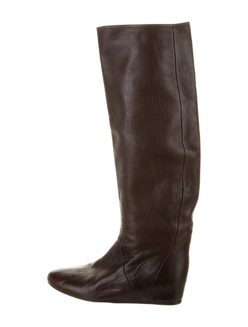 Lanvin Leather Riding Boots Brown