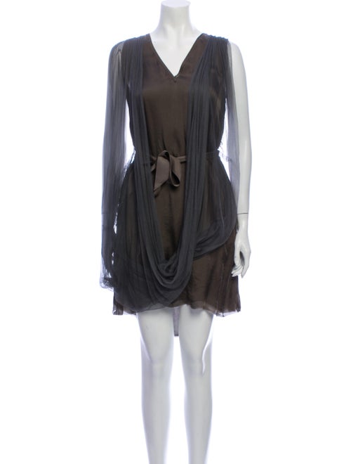 Lanvin Silk Mini Dress Green