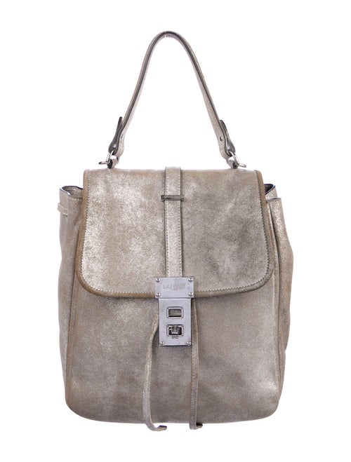 Lanvin Leather Messenger Bag Metallic