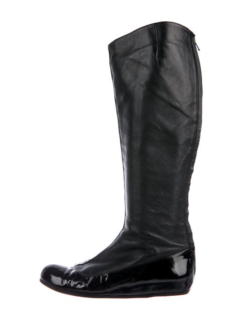 Lanvin Leather Riding Boots Black