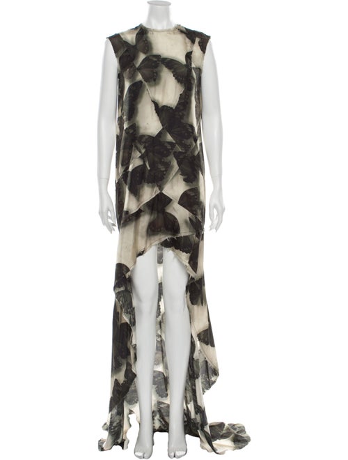 Lanvin Silk Long Dress Green